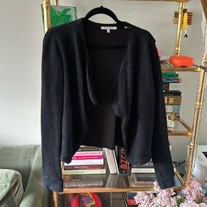 Bella‎ Luxx Sherpa Lined Open Front Cardigan | Blue/Black Size M